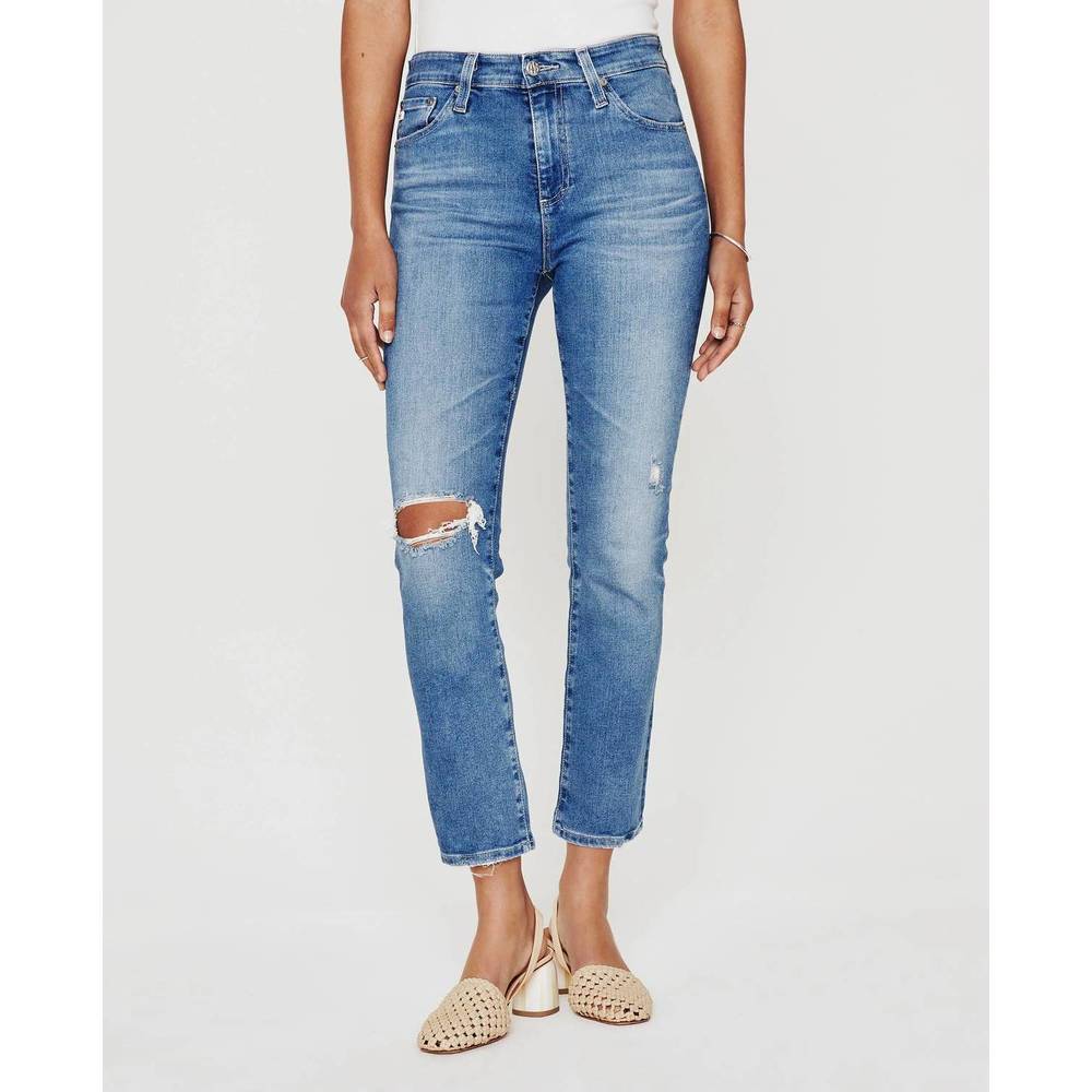 NEW AG JEANS mari crop mid-rise slim straight jean in 18 years santa fe